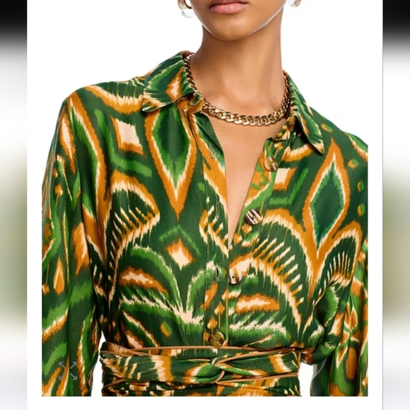 Farm Rio Pineapple Ikat Long Sleeve Minidress - Picture 3 of 10